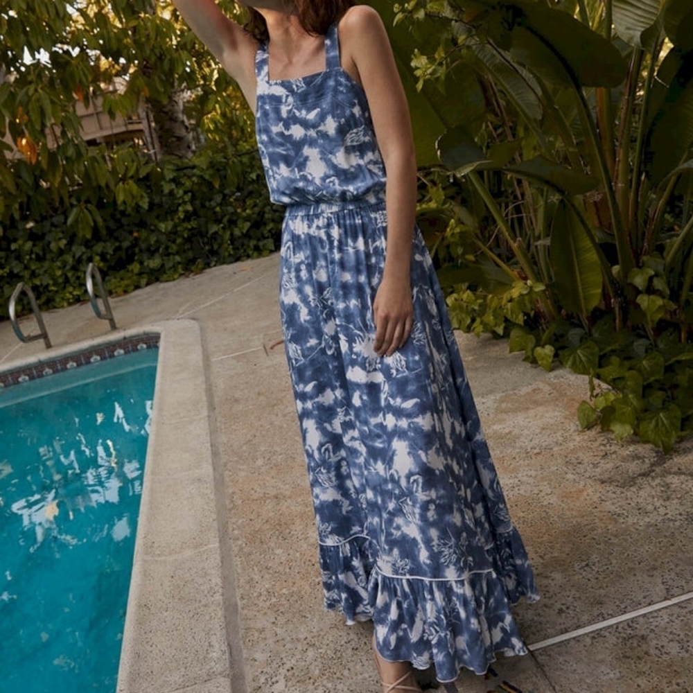 Splendid Printed Floral Tie-Dye Jenna Maxi Dress